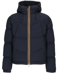 K-Way - Padded Short Jacket With Quilted Design And Contrasting Trim - Lyst