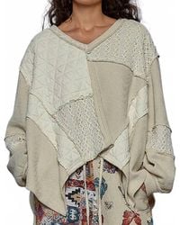 Pol - V-Neck Balloon Sleeve Relaxed Fit Top - Lyst