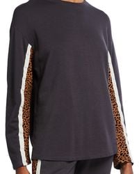 Monrow - Paneled Mini Leopard Sweatshirt - Lyst