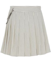 Nocturne - Striped Pleated Mini Skirt - Lyst
