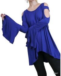 Umgee - Bell Sleeve Shoulder Cutouts Tunic Top - Lyst