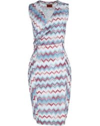 Missoni - Zigzag Viscose V-Neck Mini Dress - Lyst