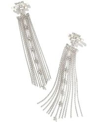 Kendra Scott - Madelyn Statement Rhodium Neutral Mix Tassel Earrings Erk120 - Lyst