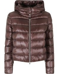 Herno - Dark High Neck Hooded Double-Slider Zip Polyamide Down Jacket - Lyst