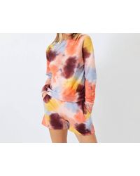 Monrow - Coral Reef Tie Dye Boyfriend Sweatshirt - Lyst