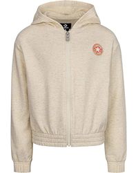 Converse - Hoodie Girls Coconut Fleece Stretch Drop Shoulder Full Zip Red482 - Lyst