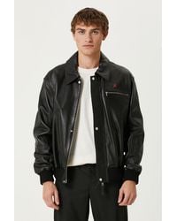 Pcfg - Bomber Leather Jacket - Lyst
