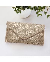 Fashnzfab - Bling Stone Studded Flap Envelope Evening Clutch Bag Crossbody Bag - Lyst