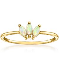 RS Pure - By Ross-Simons Opal 3-Stone Lotus Ring - Lyst