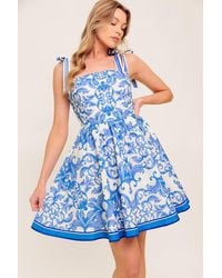 TRUEDAMES - Florence Days Floral Woven Mini Dress - Lyst