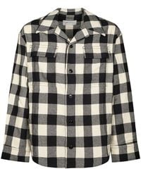 Ami Paris - Checkered Overshirt With Wide Camp Collar And Patch Pockets - Lyst