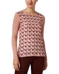 Whyci - Print Panel Wool-Blend Top - Lyst