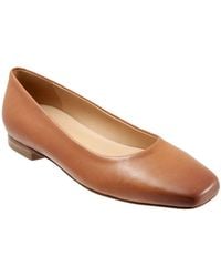 Trotters - Honor Flats Caramel Leather Square Toe Slip On Shoes Jzz1101 - Lyst