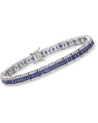 Ross-Simons - Simulated Sapphire And Cz Bracelet - Lyst