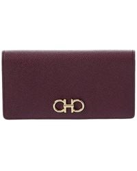 Ferragamo - Gancini Leather Continental Wallet - Lyst