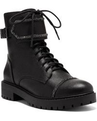 Jessica Simpson - Karia Leather Ankle Combat & Lace-up Boots - Lyst