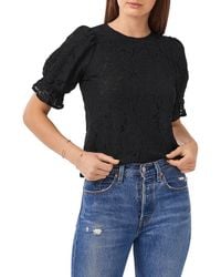 1.STATE - Lace Puff Sleeve Blouse - Lyst