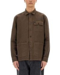Fay - Linen-Cotton Blend Shirt Jacket - Lyst
