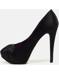Gina - Satin Claire Platform Pumps - Lyst