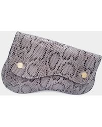 Fashnzfab - Snake Skin Patterned Faux Leather Clutch Crossbody Bag - Lyst
