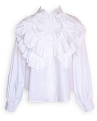 Beulahstyle - Floral Ruffle Blouse - Lyst