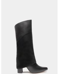 Dante Shoes - Leather Tall Overlay Boots - Lyst