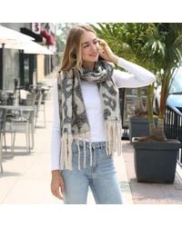 TRUEDAMES - Leopard Print Oversized Fringe Chunky Oblong Scarf - Lyst