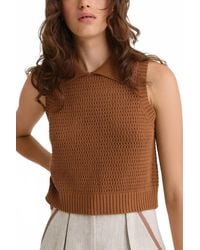 Matthew Bruch - Cable Mesh Collared Tank Top - Lyst