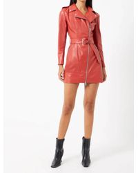 French Connection - Etta Vegan Leather Belted Mini Dress - Lyst