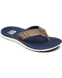 Reef - Santa Ana Cj0381 Sandals Faux Leather Round Toe Flip Flop Jax389 - Lyst