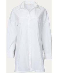 Nap Oversized Cotton-blend Shirt - White