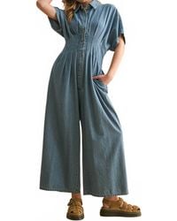Miou Muse - Chambray Button Down Jumpsuit - Lyst