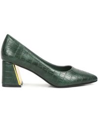 LONDON RAG - Emersyn Croc Block Heel Pump Shoes - Lyst