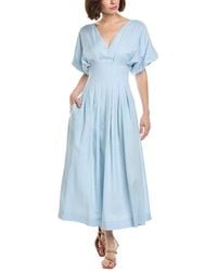 Nicholas - Vicky Linen-blend Midi Dress - Lyst