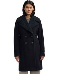 Scotch & Soda - Runa Double Breasted Double Face Wool Peacoat With Sherpa Collar - Lyst