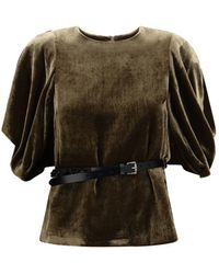 P.A.R.O.S.H. - Brown Viscose Blouse - Lyst