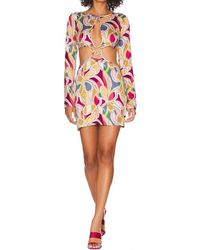 For Love & Lemons - Thora Long Sleeve Mini Dress - Lyst