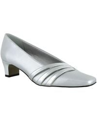 Easy Street - Entice Pump Metallic Square Toe Slip On Htat284 - Lyst
