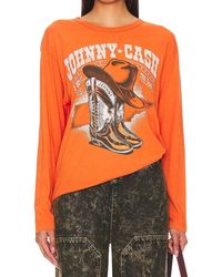 Daydreamer - Johnny Cash Boots And Hat Ls Crewneck Tee - Lyst