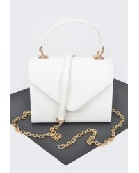 Fashnzfab - Faux Leather Simple Handle Clutch - Lyst