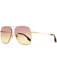 Victoria Beckham - Navigator Sunglasses Vb132s 707 Gold/havana 61mm - Lyst