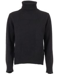 Kangra Cashmere - Turtleneck Sweater With Ribbed Neckline - Lyst