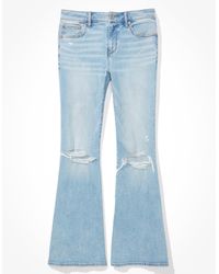 American Eagle Outfitters - Ae Ne(x)t Level Ripped Low-rise Flare Jean - Lyst
