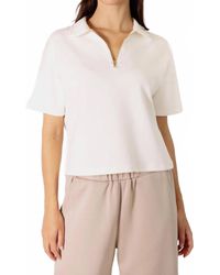 P.Cill - Millie Short Sleeve Zip Top - Lyst