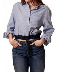 Elan - Ellie Cropped Button Down Top - Lyst