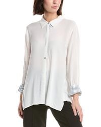 Lemon Grass - 3/4-Sleeve Button Down Blouse - Lyst