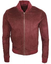 Infinity Leather - Varsity Soft Suede Bomber Jacket - Lyst
