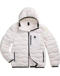 Blauer - Wave Quilted Hooded Polyamide Down Jacket - Lyst