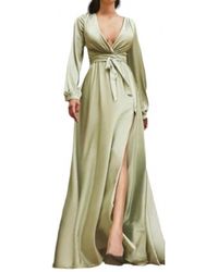 Cinderella Divine - Sofia Long Sleeve Satin Dress - Lyst