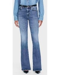 FRAME - Le Easy Flare Raw Fray Outseam Insert Jeans - Lyst